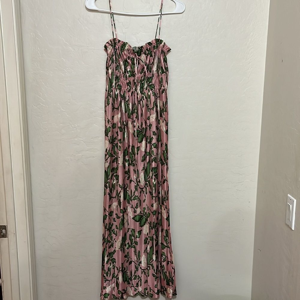 Zara Printed Pleated Multi Print Floral Contemporary Feminine Cottage Core Dress - Picture 6 of 16